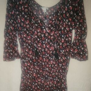 American Eagle Outfitters Black Floral Romper